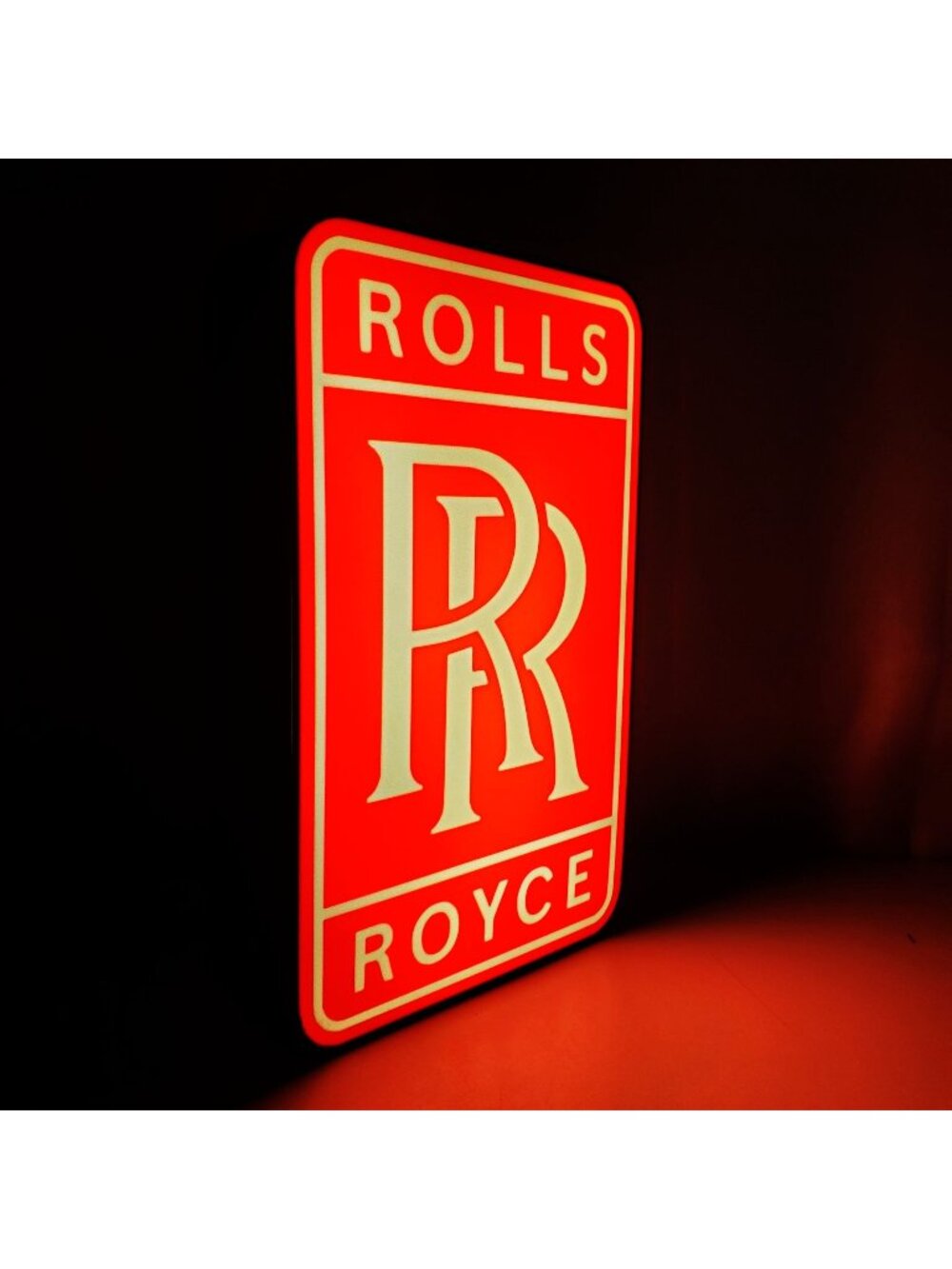 Rolls Royce LED Light Box – 9"x6" Luxury Illuminated Wall Decor & Desk Sign